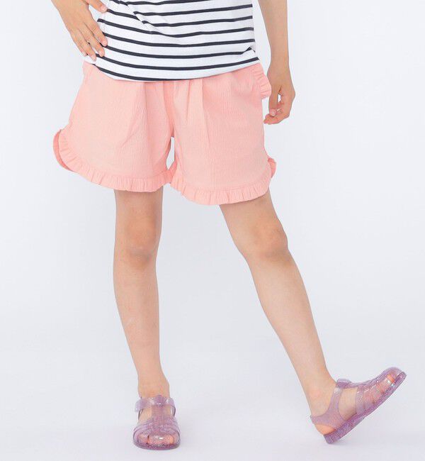 SHIPS KIDS「SHIPS KIDS:100～130cm / 〈接触冷感〉ドライタッチ フリル ショート パンツ」|その他|ピンク系