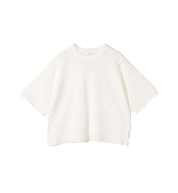 SHIPS for women「〈手洗い可能〉レース ジャカード ショートスリーブ カットソー」|Tシャツ・カットソー|