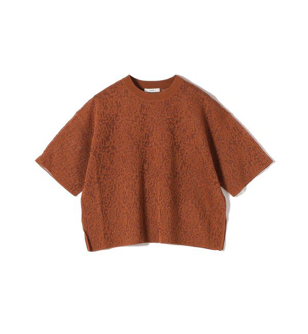 SHIPS for women「〈手洗い可能〉レース ジャカード ショートスリーブ カットソー」|Tシャツ・カットソー|