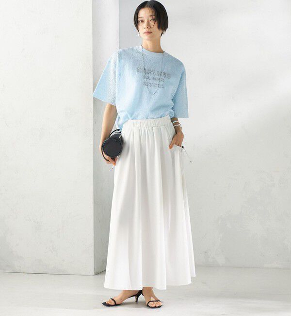 SHIPS for women「〈手洗い可能〉レース ジャカード ショートスリーブ カットソー」|Tシャツ・カットソー|