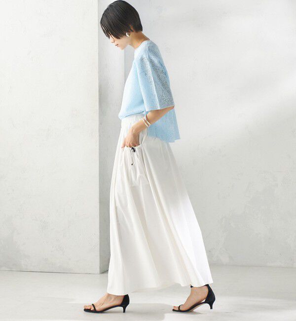 SHIPS for women「〈手洗い可能〉レース ジャカード ショートスリーブ カットソー」|Tシャツ・カットソー|