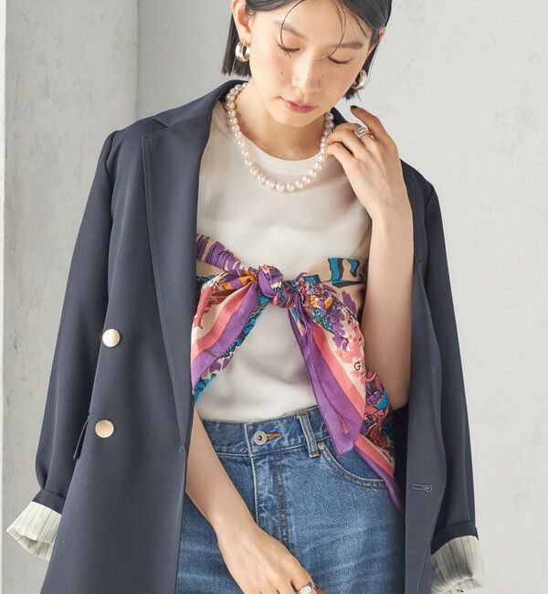 SHIPS for women「【一部SHIPS別注】BINDU: スカーフ 100&times;100」|バンダナ・スカーフ|ピンク系