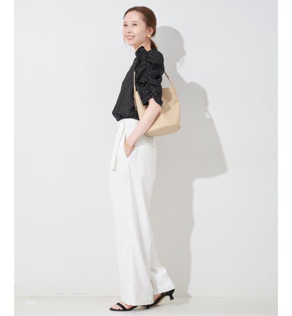 SLOBE IENA「《WEB限定カラーあり/追加予約》シアードット袖ボリュームブラウス」|シャツ・ブラウス|