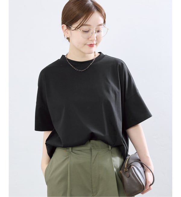IENA「ボトルネック ラウンドTシャツ」|Tシャツ・カットソー|ブラック