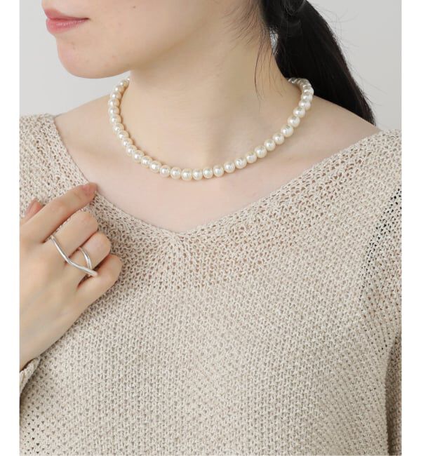 JOURNAL STANDARD relume「《WEB限定追加2》RELUME 大粒ガラスパールネックレス40cm」|ネックレス|ホワイト
