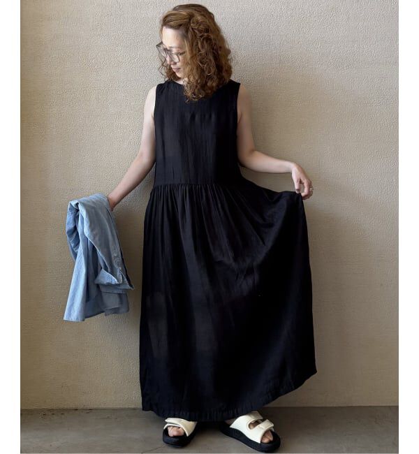 journal standard luxe「【ARMEN】LINEN PLAIN  BOAT NECK DRESS」|ワンピース|