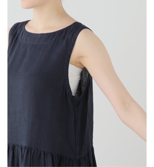 journal standard luxe「【ARMEN】LINEN PLAIN  BOAT NECK DRESS」|ワンピース|