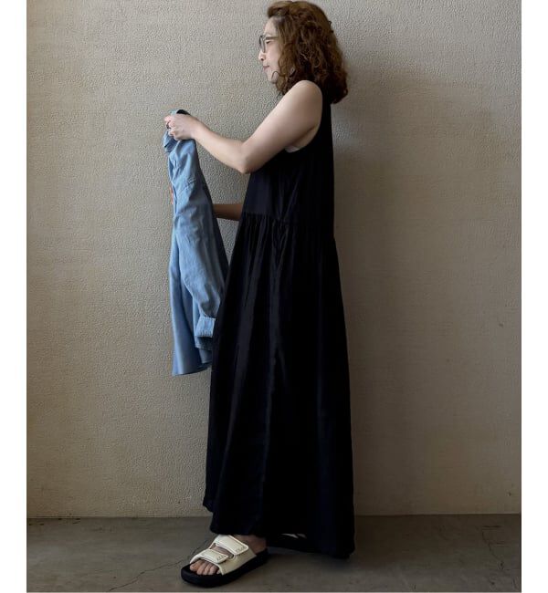 journal standard luxe「【ARMEN】LINEN PLAIN  BOAT NECK DRESS」|ワンピース|