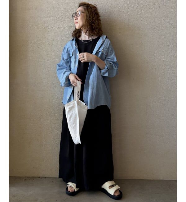 journal standard luxe「【ARMEN】LINEN PLAIN  BOAT NECK DRESS」|ワンピース|