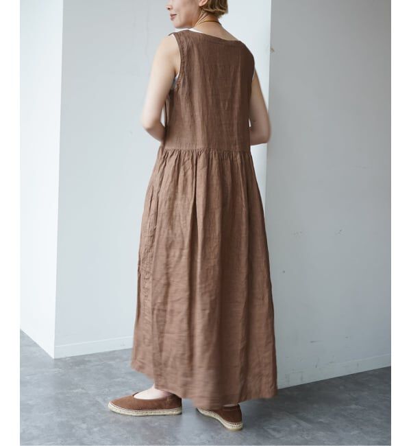 journal standard luxe「【ARMEN】LINEN PLAIN  BOAT NECK DRESS」|ワンピース|