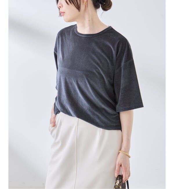 journal standard L'essage「《追加/接触冷感》クールタッチベロアTシャツ」|Tシャツ・カットソー|