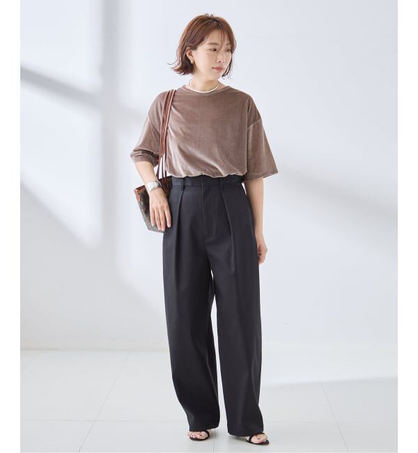 journal standard L'essage「《追加/接触冷感》クールタッチベロアTシャツ」|Tシャツ・カットソー|
