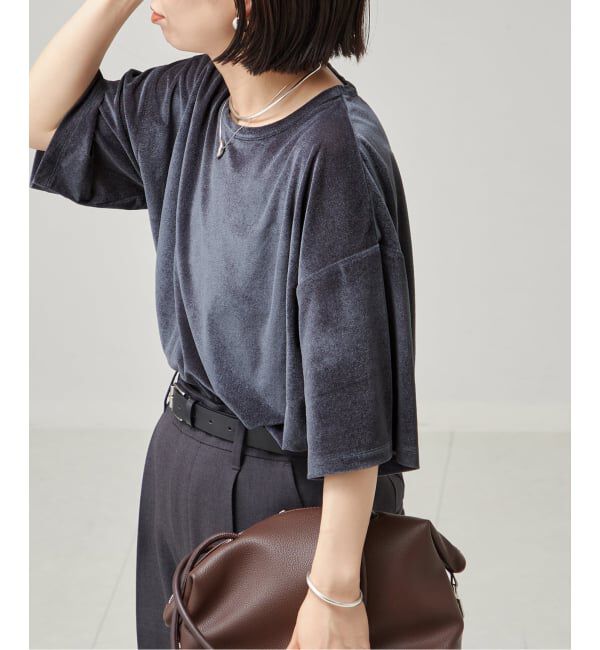journal standard L'essage「《追加/接触冷感》クールタッチベロアTシャツ」|Tシャツ・カットソー|
