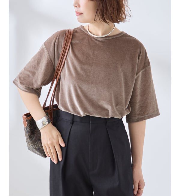 journal standard L'essage「《追加/接触冷感》クールタッチベロアTシャツ」|Tシャツ・カットソー|