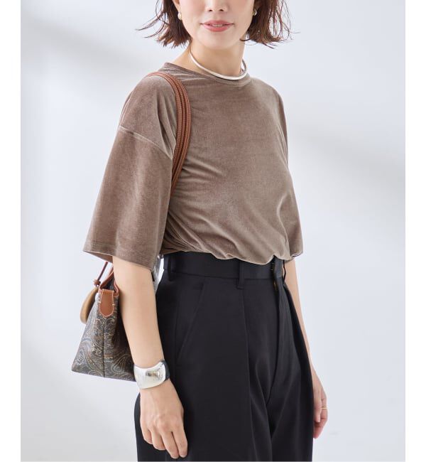journal standard L'essage「《追加/接触冷感》クールタッチベロアTシャツ」|Tシャツ・カットソー|