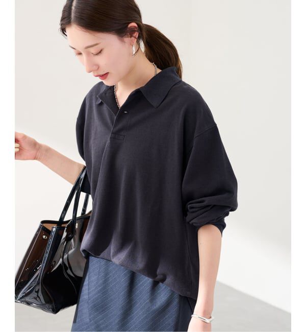 FRAMeWORK「LOEFF/ロエフ LI/CO PIQUE PL LS」|Tシャツ・カットソー|グレー