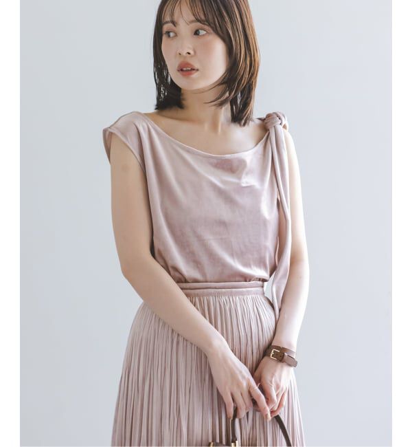NOBLE「《セットアップ対応》クラッシュベロアドレープトップス」|Tシャツ・カットソー|