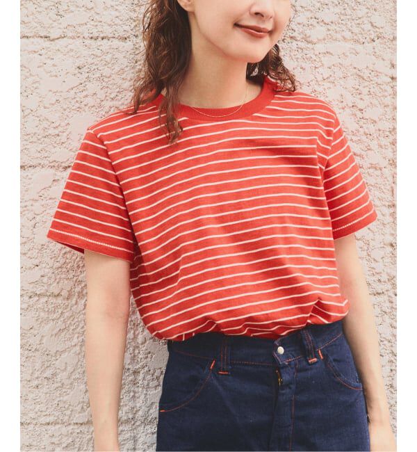 Spick and Span「a&m コンパクトボーダーTEE」|Tシャツ・カットソー|レッドベース
