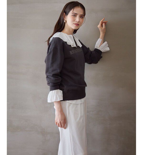 23区「【SLOW/一部店舗限定】テンセルコットンジョーゼット フリル ブラウス」|シャツ・ブラウス|