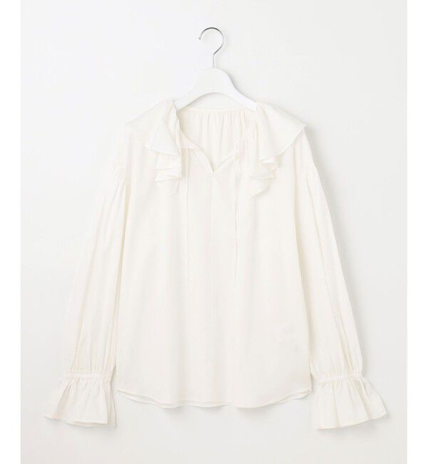 23区「【SLOW/一部店舗限定】テンセルコットンジョーゼット フリル ブラウス」|シャツ・ブラウス|
