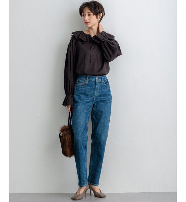 23区「【SLOW/一部店舗限定】テンセルコットンジョーゼット フリル ブラウス」|シャツ・ブラウス|