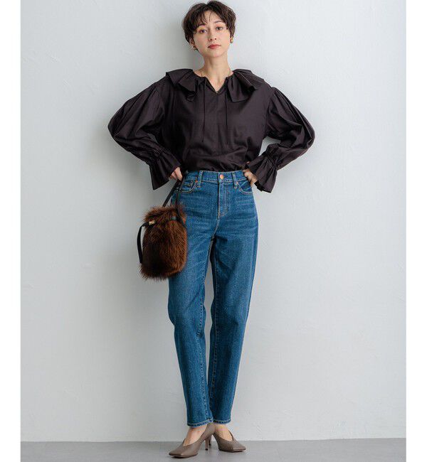 23区「【SLOW/一部店舗限定】テンセルコットンジョーゼット フリル ブラウス」|シャツ・ブラウス|