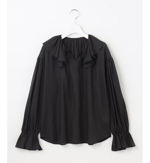23区「【SLOW/一部店舗限定】テンセルコットンジョーゼット フリル ブラウス」|シャツ・ブラウス|