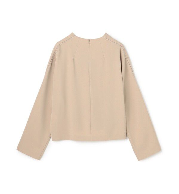 BEIGE,「【人気シリーズ】RUE / ドライタッチVネック配色ステッチブラウス」|シャツ・ブラウス|