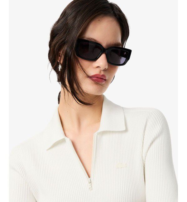 LACOSTE「レーヨン混 ポロカラープリーツドレス / ハーフジップワンピース」|ワンピース|