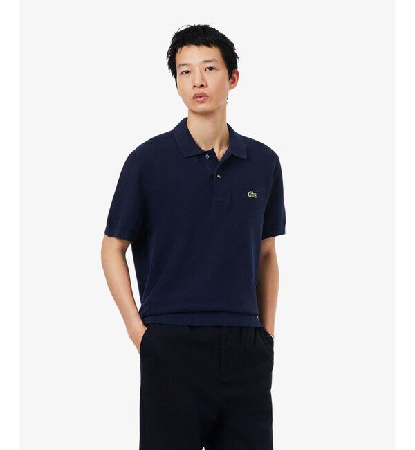 LACOSTE「ハイゲージニットクラシックポロシャツ」|ポロシャツ|ネイビー