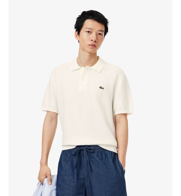 LACOSTE「ハイゲージニットクラシックポロシャツ」|ポロシャツ|オフホワイト