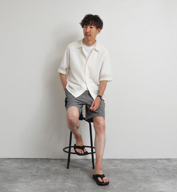 NOLLEY'S goodman「レースワンナップカラー 半袖ニットシャツ 26SS」|ニット・セーター|