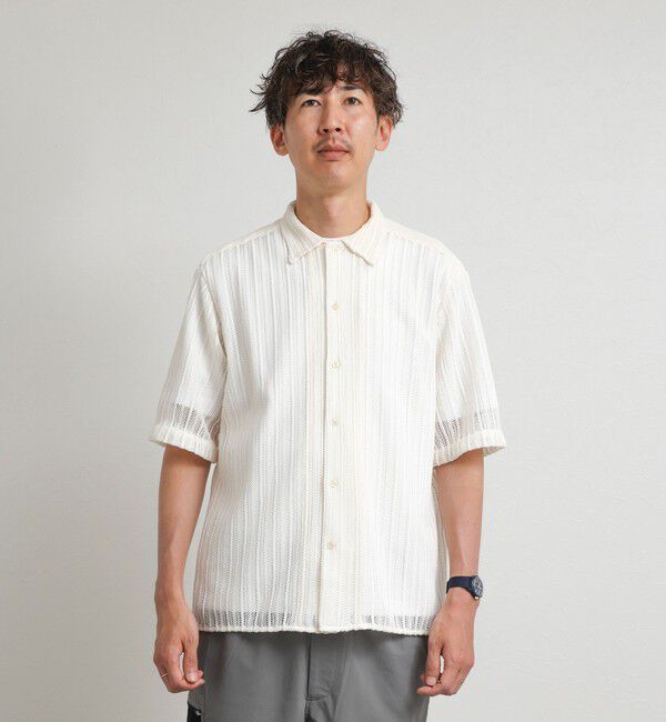 NOLLEY'S goodman「レースワンナップカラー 半袖ニットシャツ 26SS」|ニット・セーター|