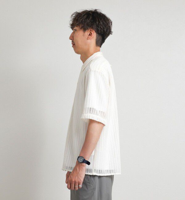 NOLLEY'S goodman「レースワンナップカラー 半袖ニットシャツ 26SS」|ニット・セーター|