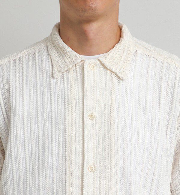 NOLLEY'S goodman「レースワンナップカラー 半袖ニットシャツ 26SS」|ニット・セーター|