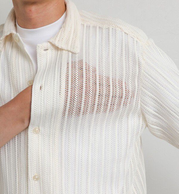 NOLLEY'S goodman「レースワンナップカラー 半袖ニットシャツ 26SS」|ニット・セーター|