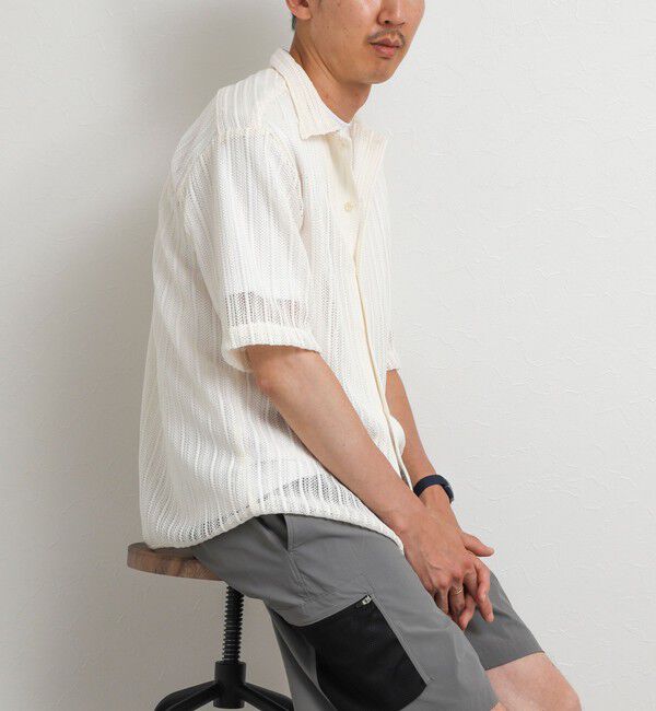 NOLLEY'S goodman「レースワンナップカラー 半袖ニットシャツ 26SS」|ニット・セーター|