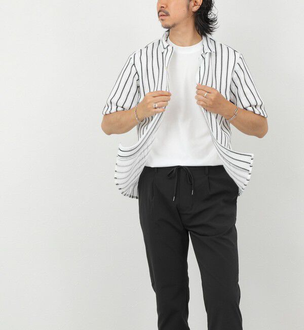 NOLLEY'S goodman「レースワンナップカラー 半袖ニットシャツ 26SS」|ニット・セーター|