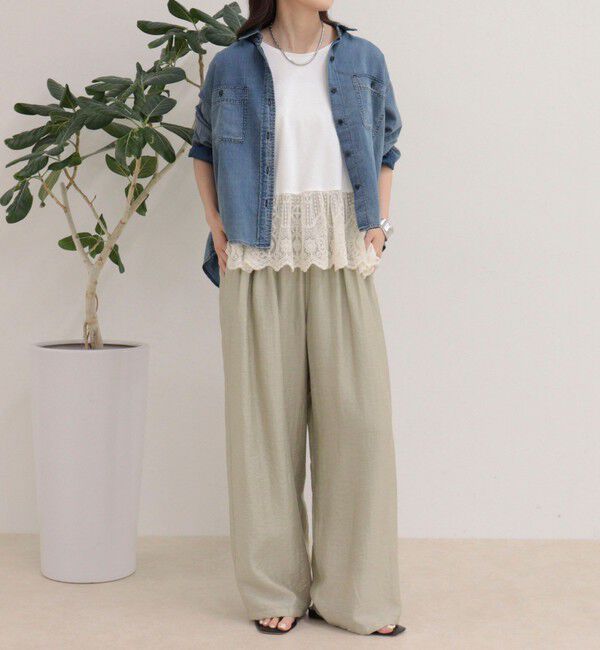 fredy emue「シアーデニムクロップドシャツ」|シャツ・ブラウス|
