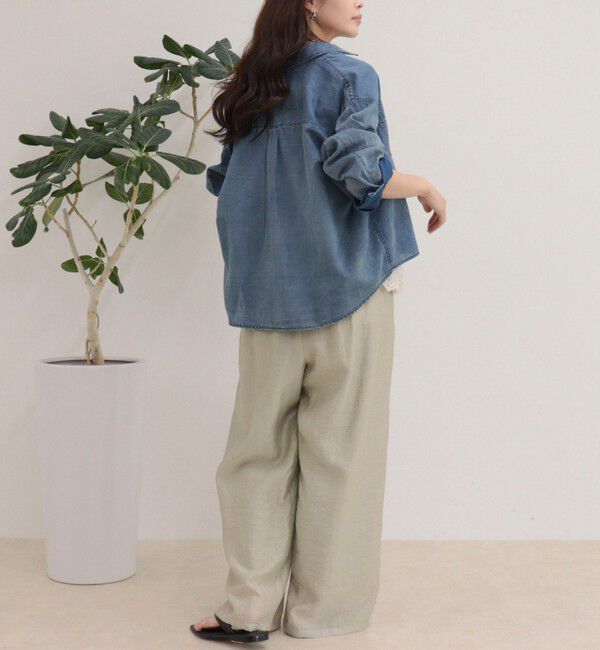 fredy emue「シアーデニムクロップドシャツ」|シャツ・ブラウス|