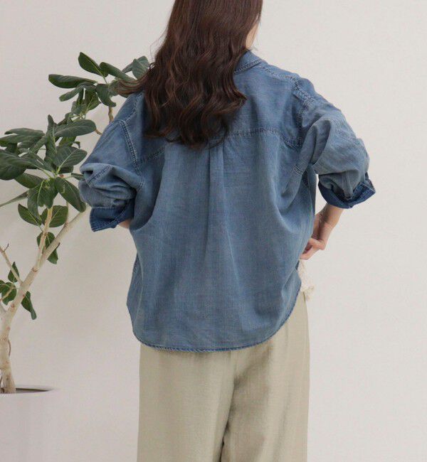 fredy emue「シアーデニムクロップドシャツ」|シャツ・ブラウス|