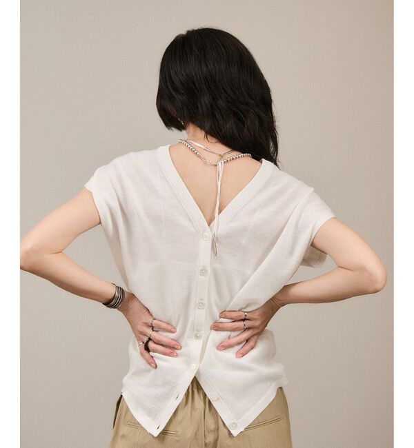 SALON adam et rope'「リネンニットベスト2WAYカーディガン［ドライタッチ・洗える］」|カーディガン|オフホワイト(15)