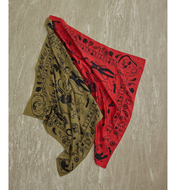 SALON adam et rope'「【Camille de Cussac by SALON】アートシルクスカーフ」|バンダナ・スカーフ|