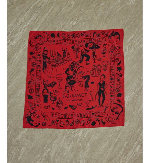 SALON adam et rope'「【Camille de Cussac by SALON】アートシルクスカーフ」|バンダナ・スカーフ|