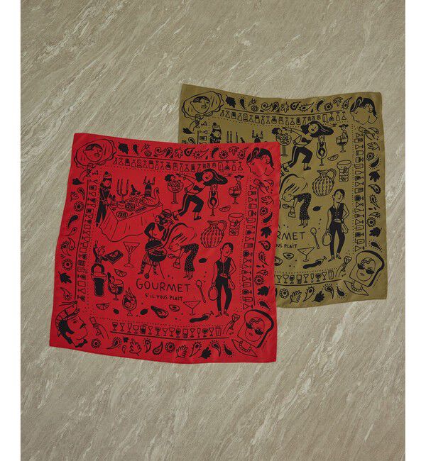 SALON adam et rope'「【Camille de Cussac by SALON】アートシルクスカーフ」|バンダナ・スカーフ|