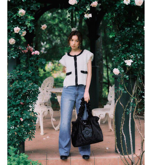 VIS「【MARY QUANT&times;VIS】配色フリンジベスト」|ベスト・ジレ|