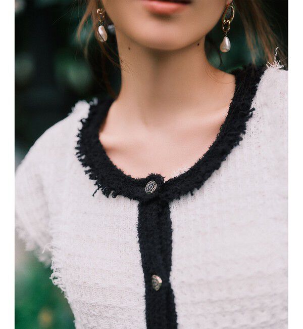 VIS「【MARY QUANT&times;VIS】配色フリンジベスト」|ベスト・ジレ|