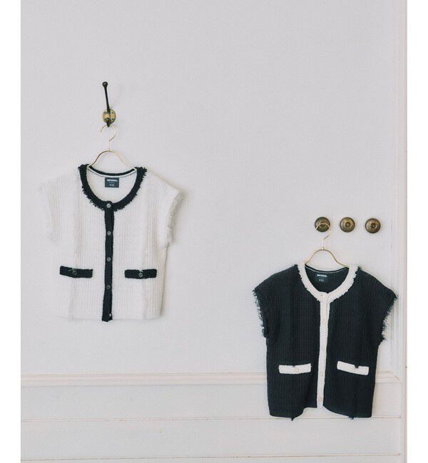 VIS「【MARY QUANT&times;VIS】配色フリンジベスト」|ベスト・ジレ|
