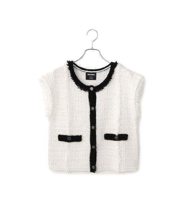 VIS「【MARY QUANT&times;VIS】配色フリンジベスト」|ベスト・ジレ|
