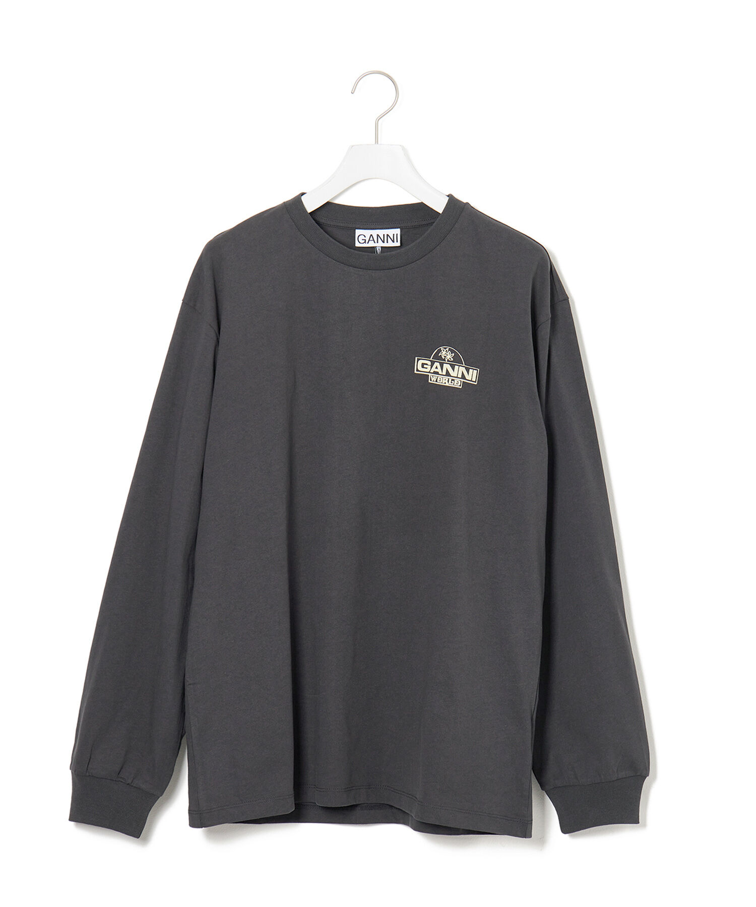 ADAM ET ROPE'「GANNI Future Heavy Jersey Palm Long Sleeve T-shir」|その他|ブラック(01)